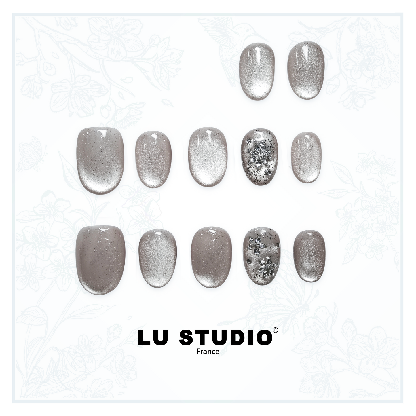 LT33 - Perle Givrée  |  Faux-ongles réutilisables - Press on nails