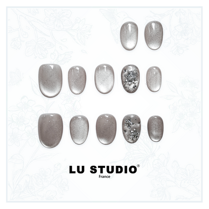 LT33 - Perle Givrée  |  Faux-ongles réutilisables - Press on nails