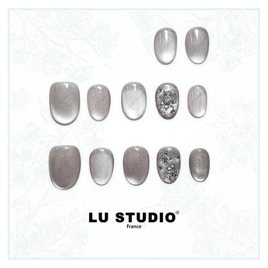 LT33 - Perle Givrée  |  Faux-ongles réutilisables - Press on nails