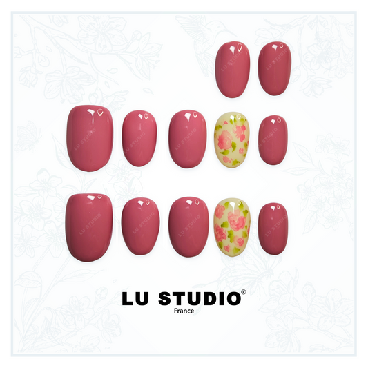 LT38 - Rose du Matin | Faux-ongles réutilisables - Press on nails