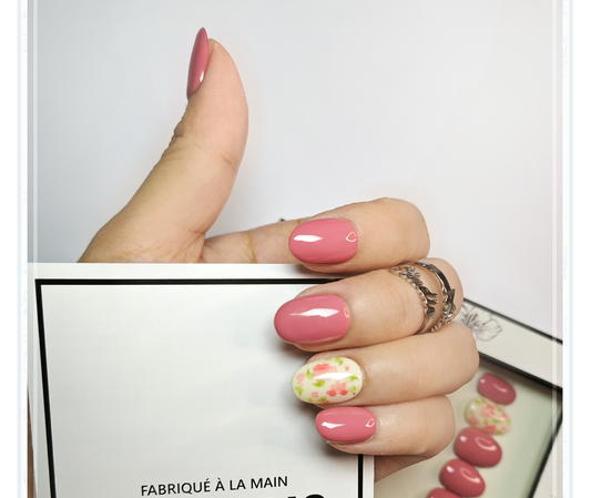 LT38 - Rose du matin  |  Faux-ongles réutilisables - Press on nails