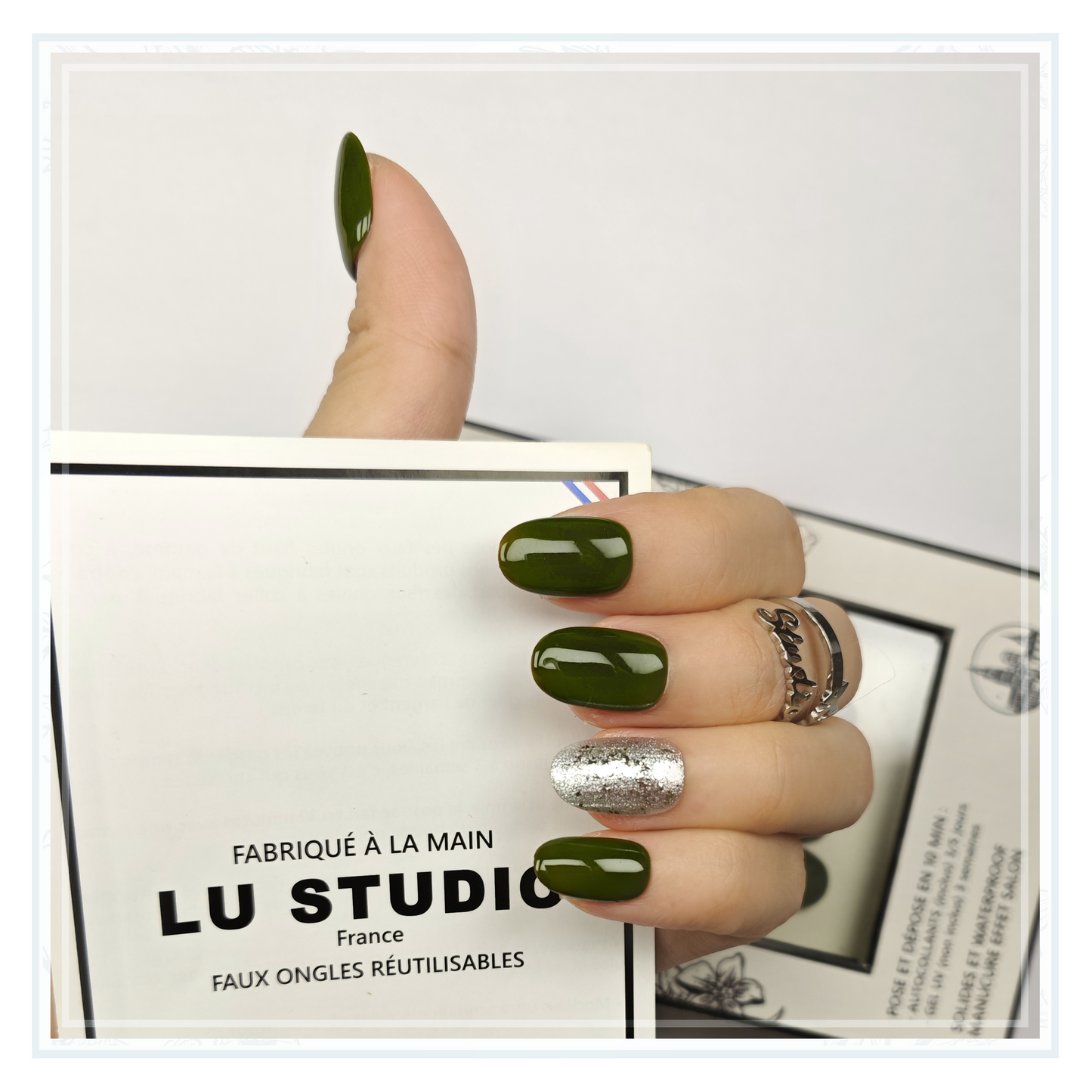 LT39 - Forêt d'hiver  |  Faux-ongles réutilisables - Press on nails