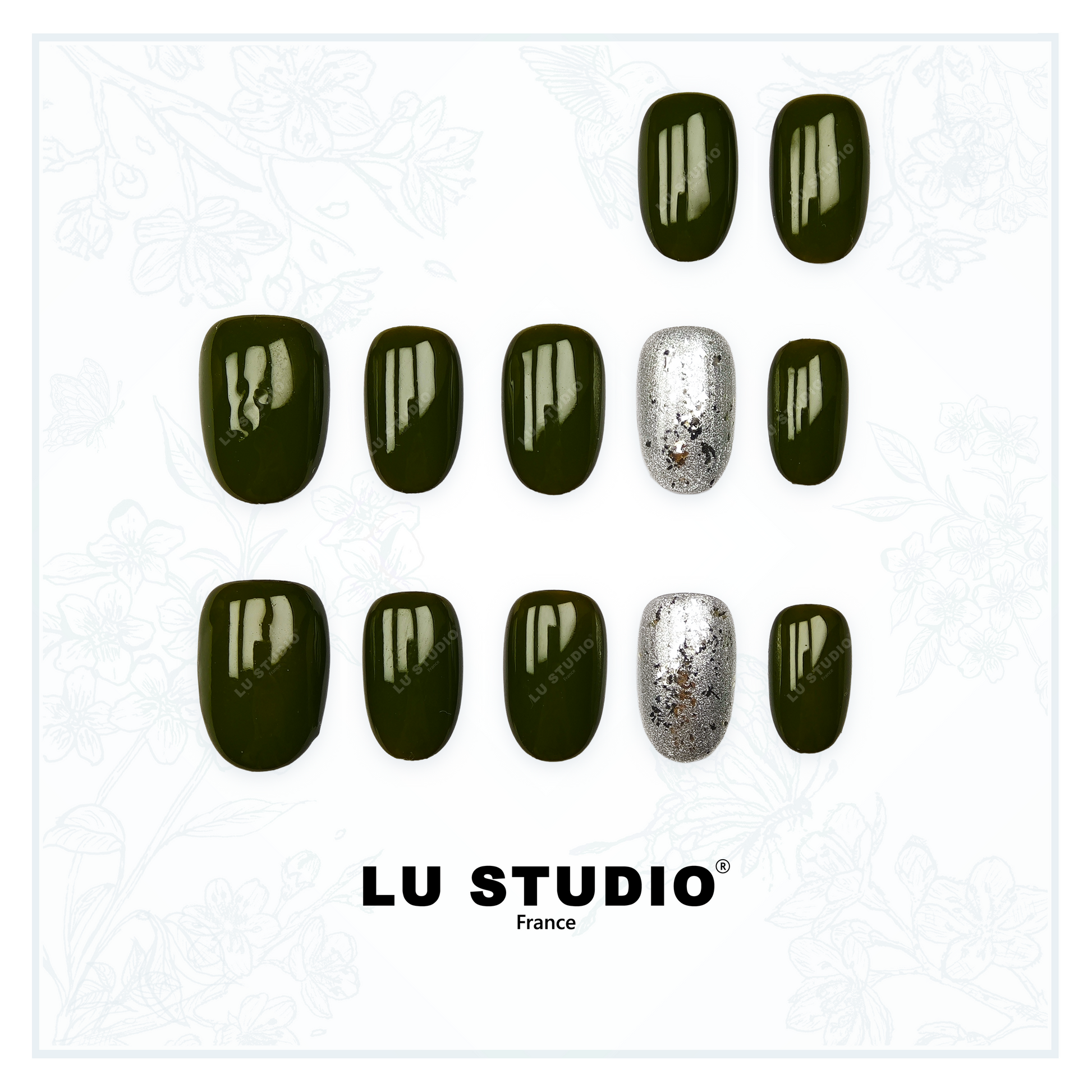 LT39 - Forêt d'hiver  |  Faux-ongles réutilisables - Press on nails