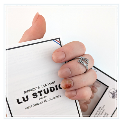 LT51 - Rose Rouge nude   |  Faux-ongles réutilisables - Press on nails
