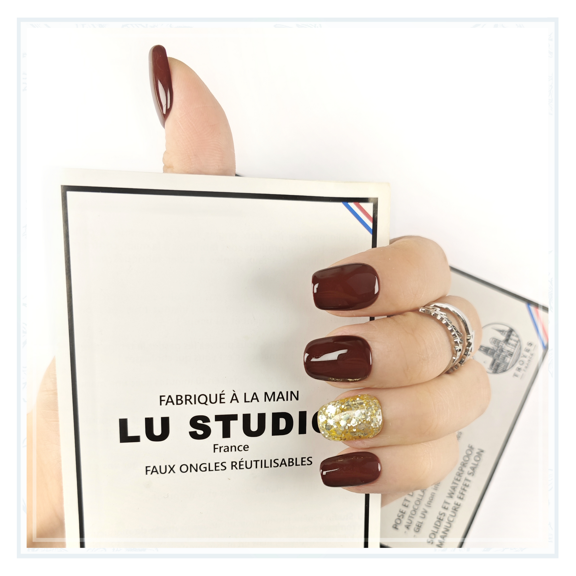 LT53 - Bordeaux Royal  |  Faux-ongles réutilisables - Press on nails