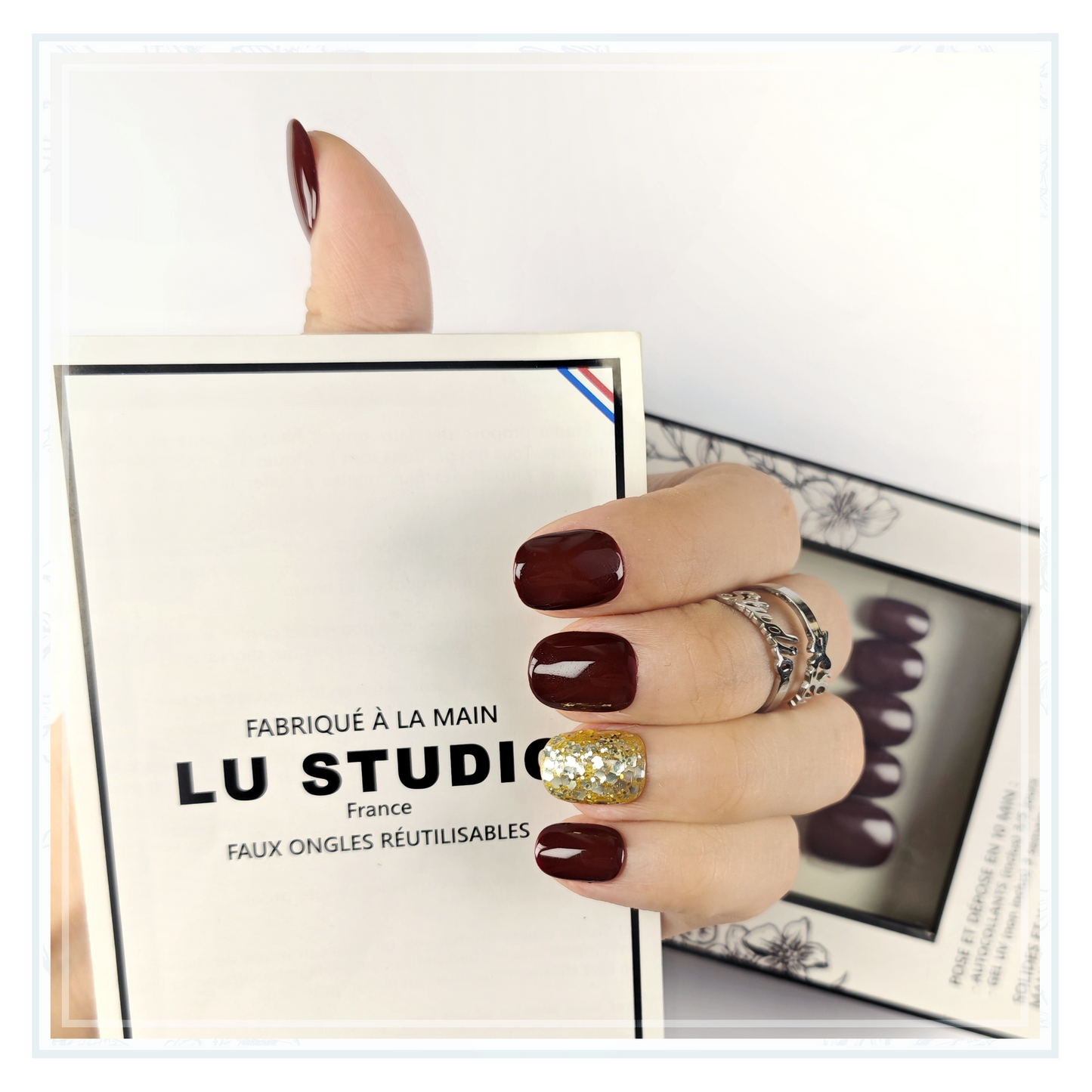 LT53 - Bordeaux Royal  |  Faux-ongles réutilisables - Press on nails