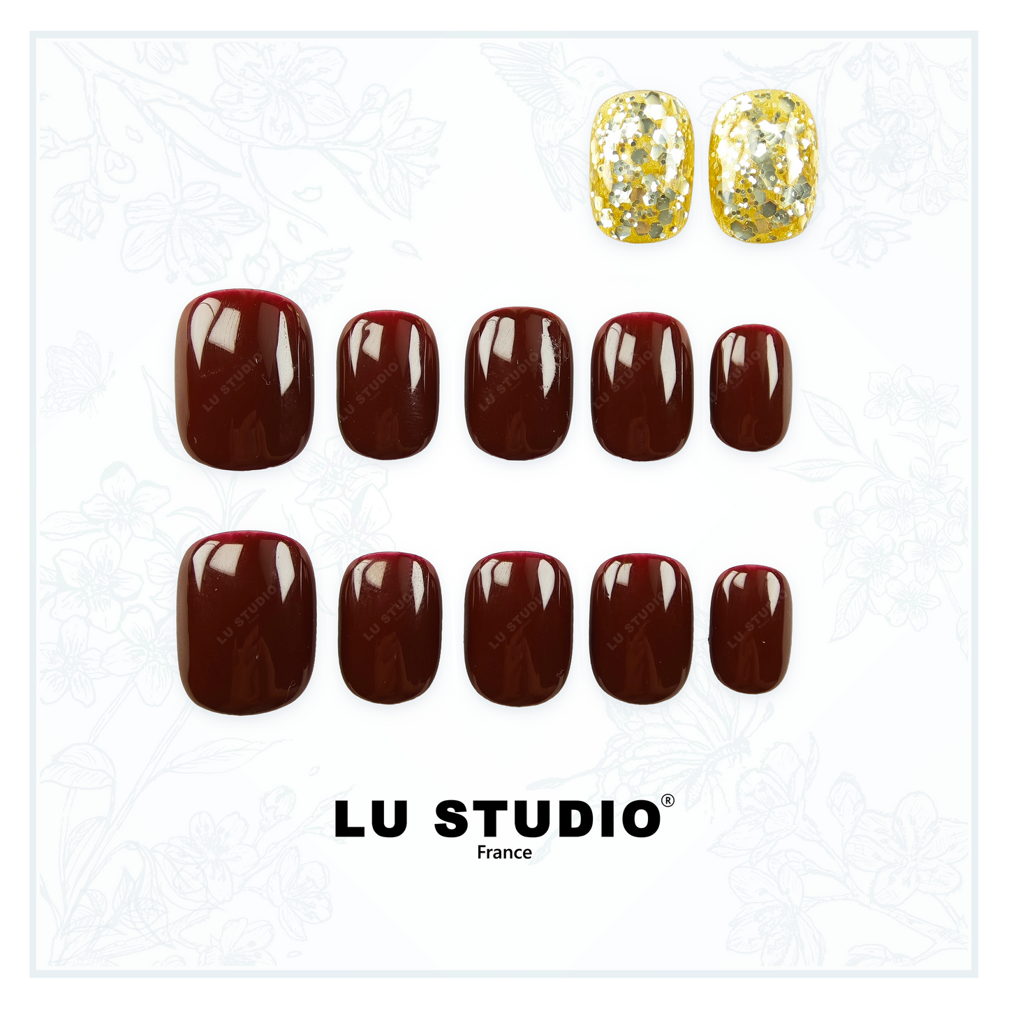 LT53 - Bordeaux Royal  |  Faux-ongles réutilisables - Press on nails