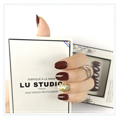LT53 - Bordeaux Royal  |  Faux-ongles réutilisables - Press on nails