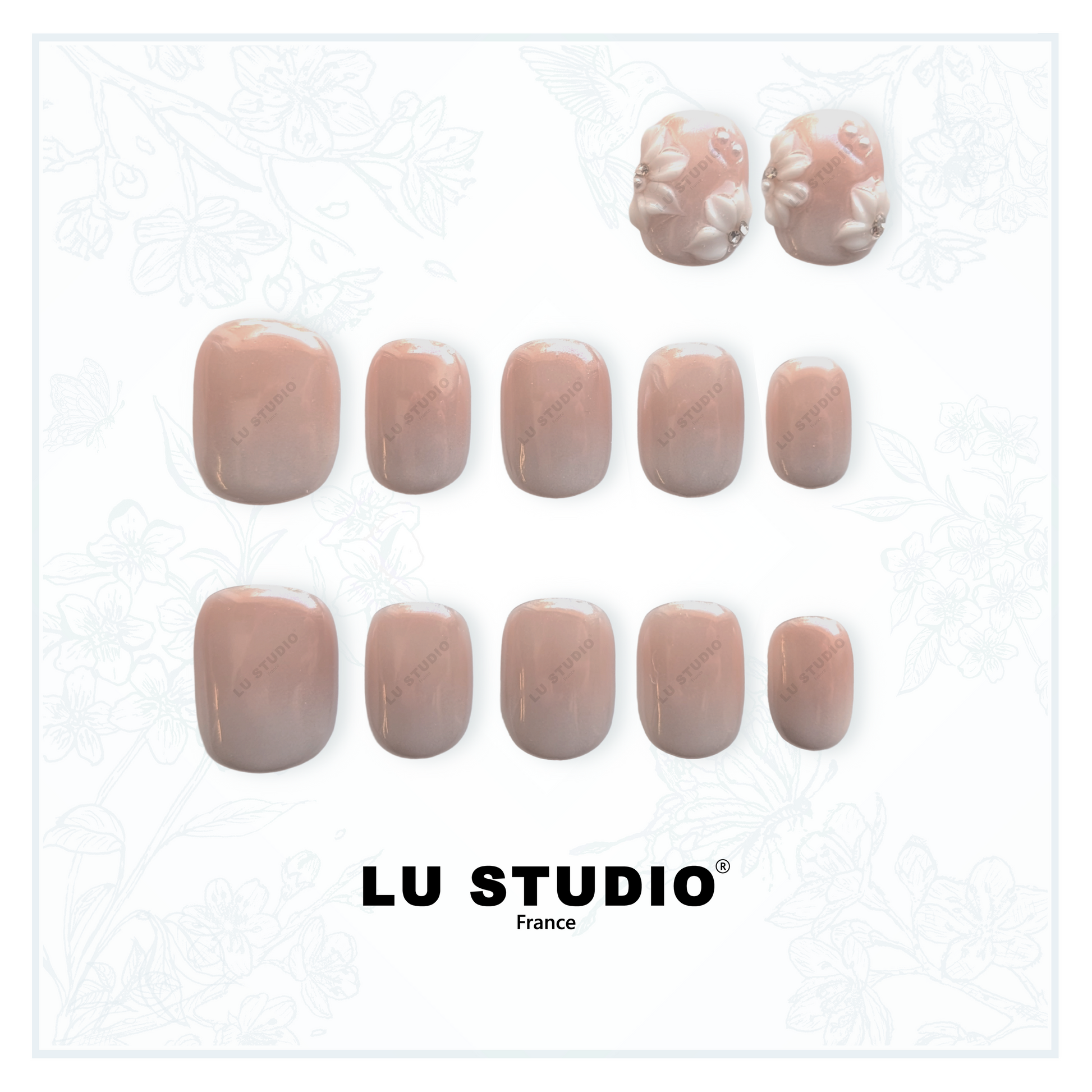LT57 - Jour de baptême V2  |  Faux-ongles réutilisables - Press on nails