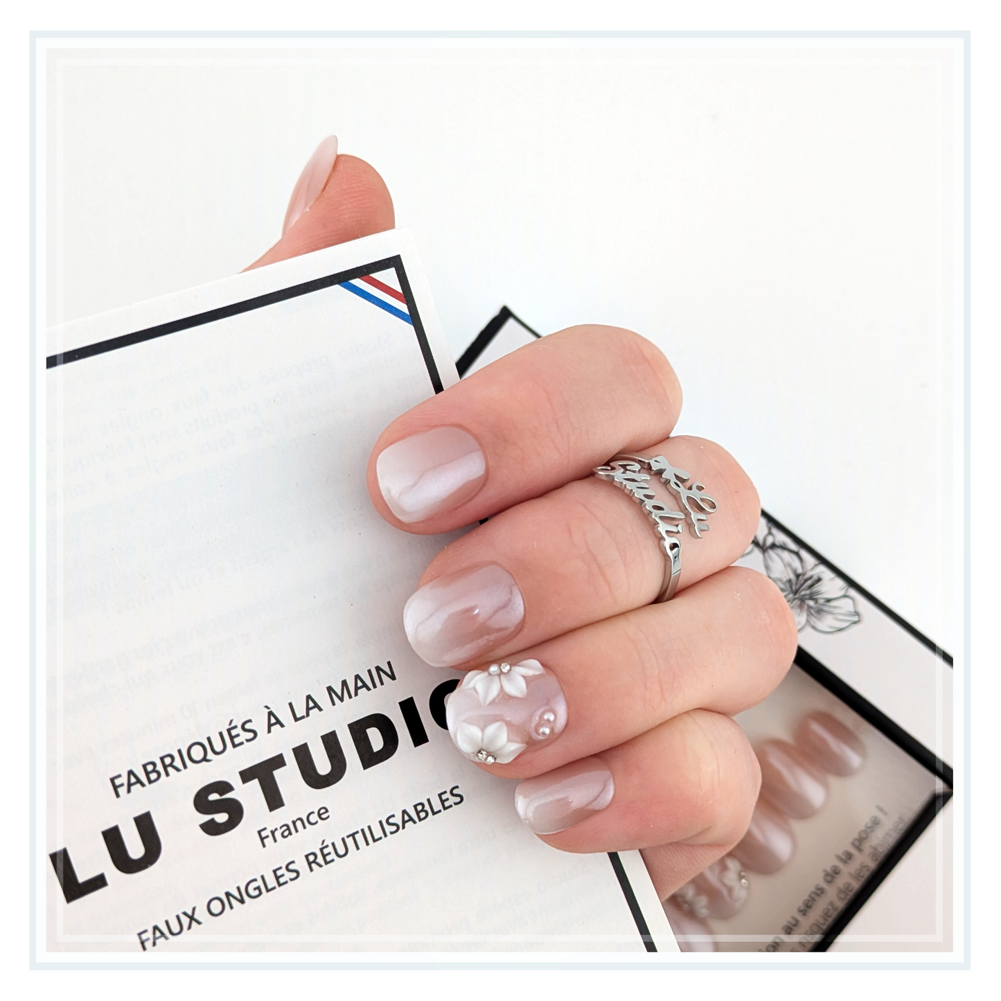 LT57 - Jour de baptême V2  |  Faux-ongles réutilisables - Press on nails
