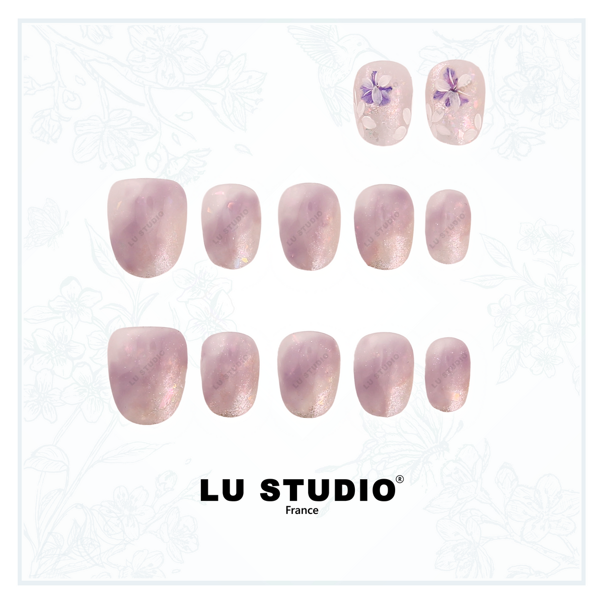 Pétale de Violette | Faux-ongles réutilisables - Press on nails