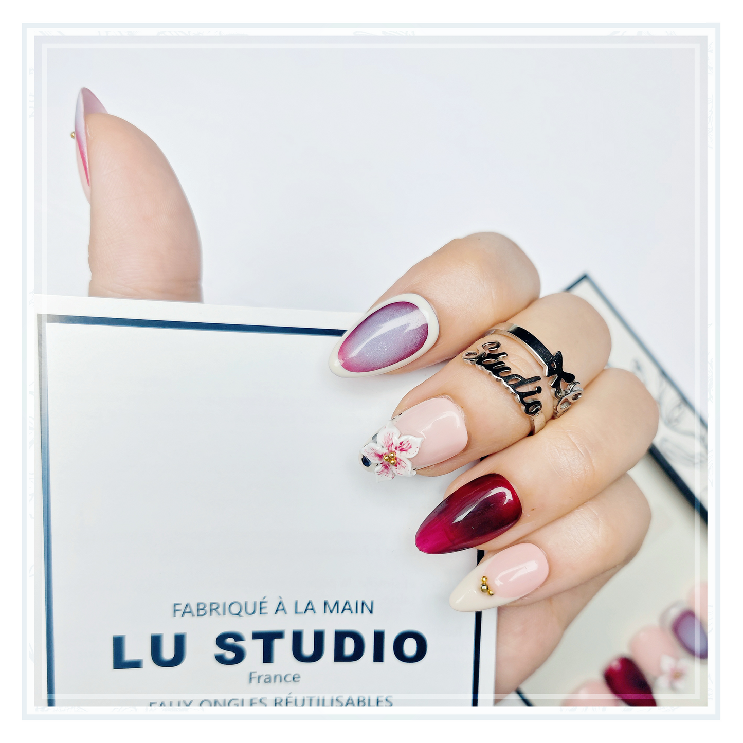 M07 - Orchidée  |  Faux-ongles réutilisables - Press on nails