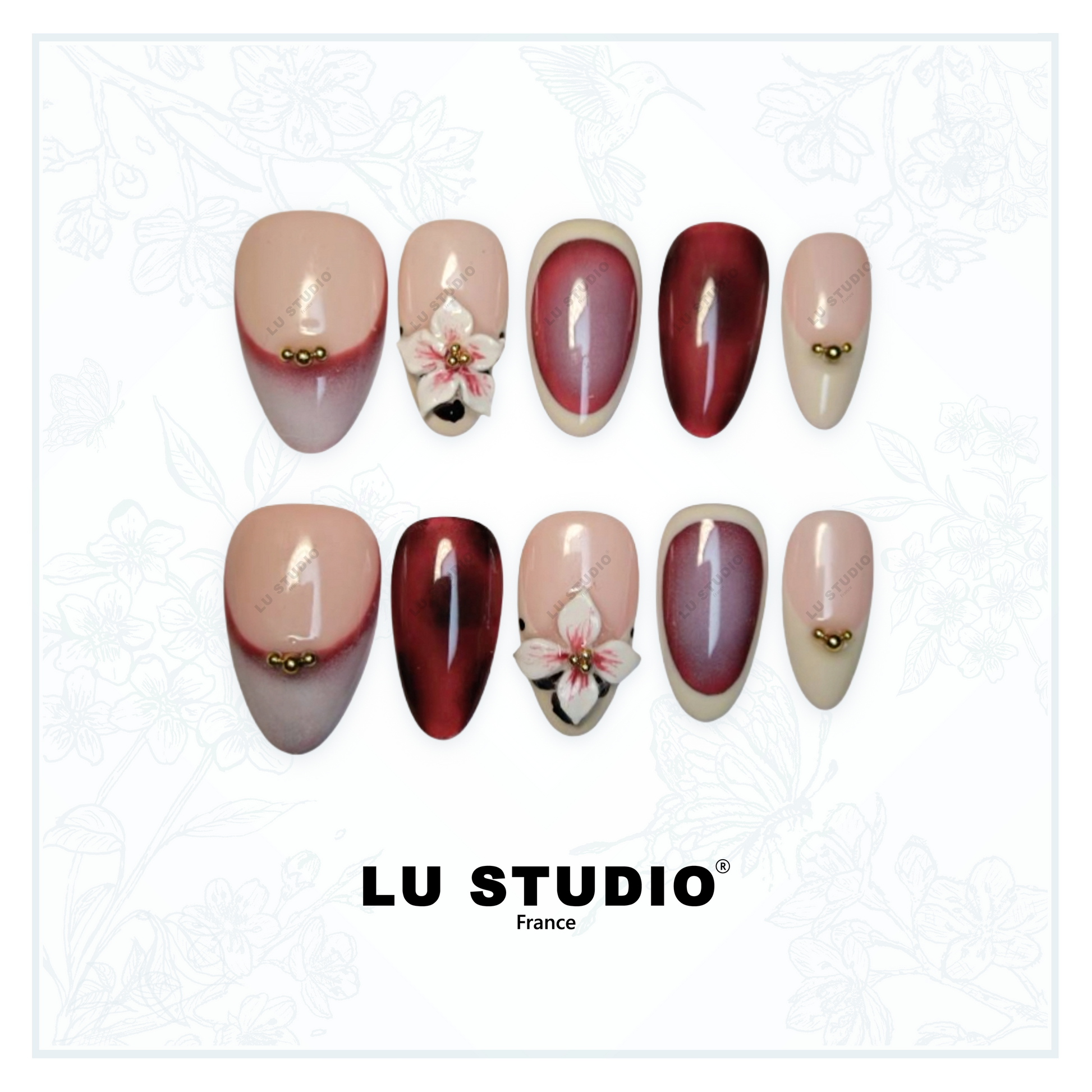 M07 - Orchidée  |  Faux-ongles réutilisables - Press on nails