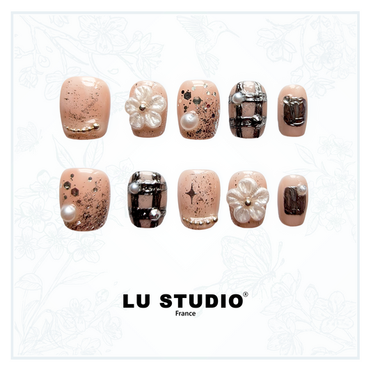 M101 - Trésor Floral | Faux-ongles réutilisables - Press on nails
