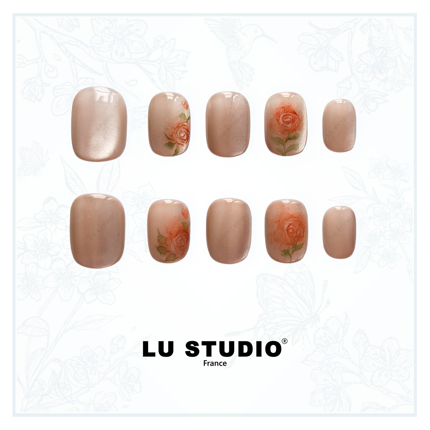 M105 - Romance Discrète  |  Faux-ongles réutilisables - Press on nails