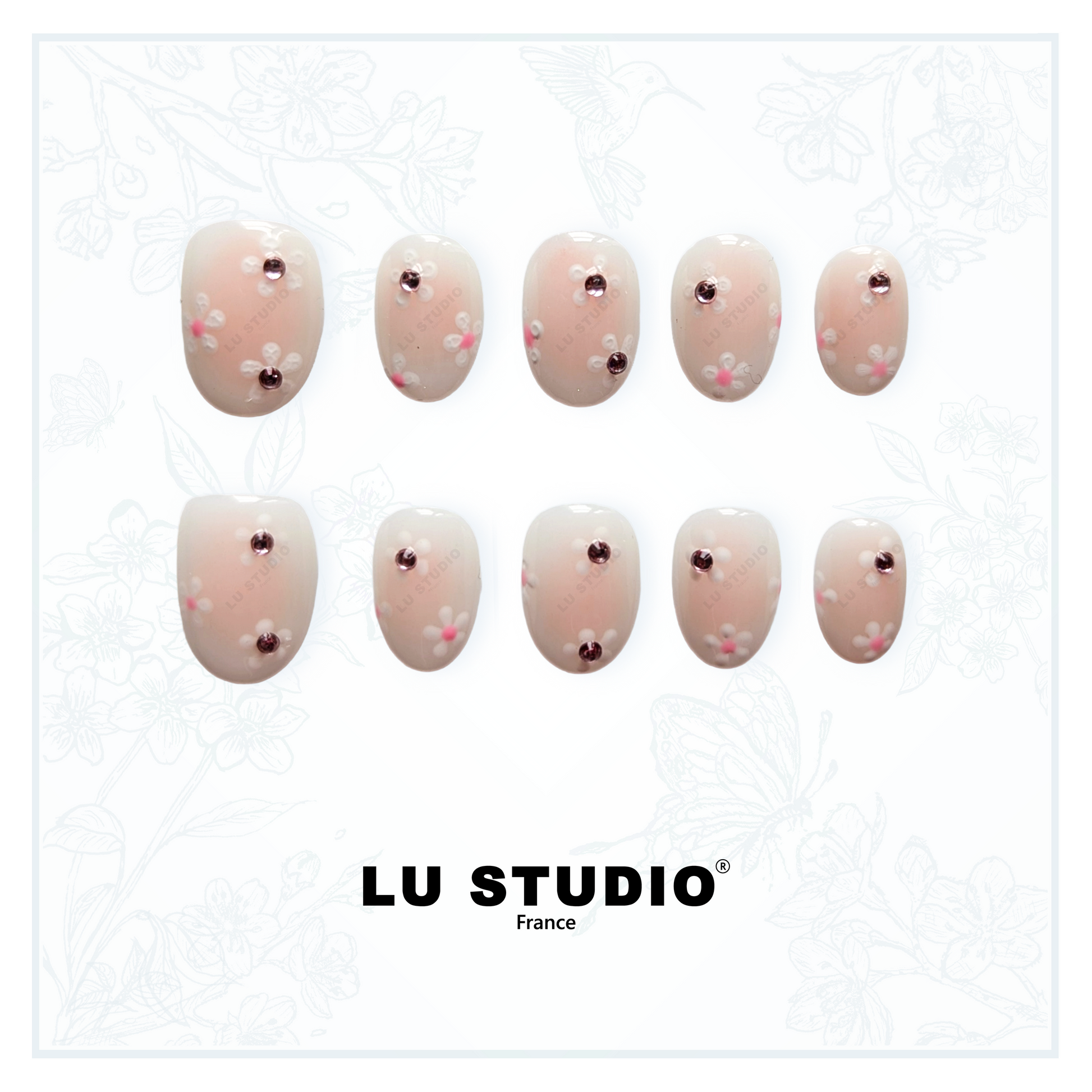 M106 - Champs de Pâquerettes  |  Faux-ongles réutilisables - Press on nails