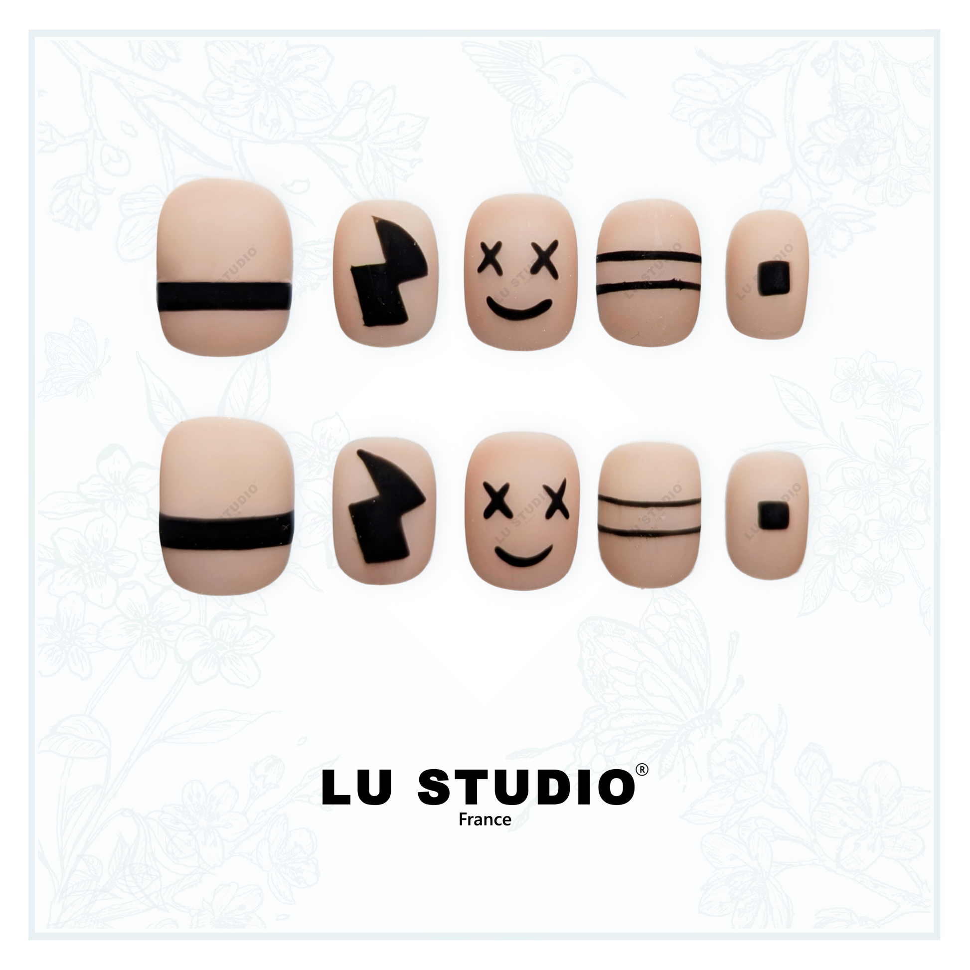 M107 - Pop Art Nude  |  Faux-ongles réutilisables - Press on nails