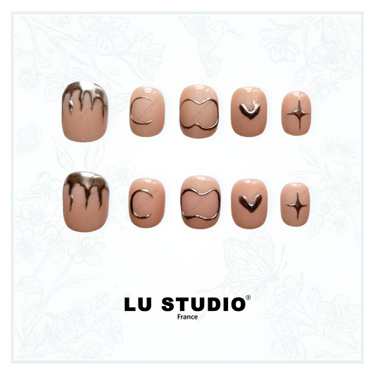 M108 - Goutte de Mercure  |  Faux-ongles réutilisables - Press on nails