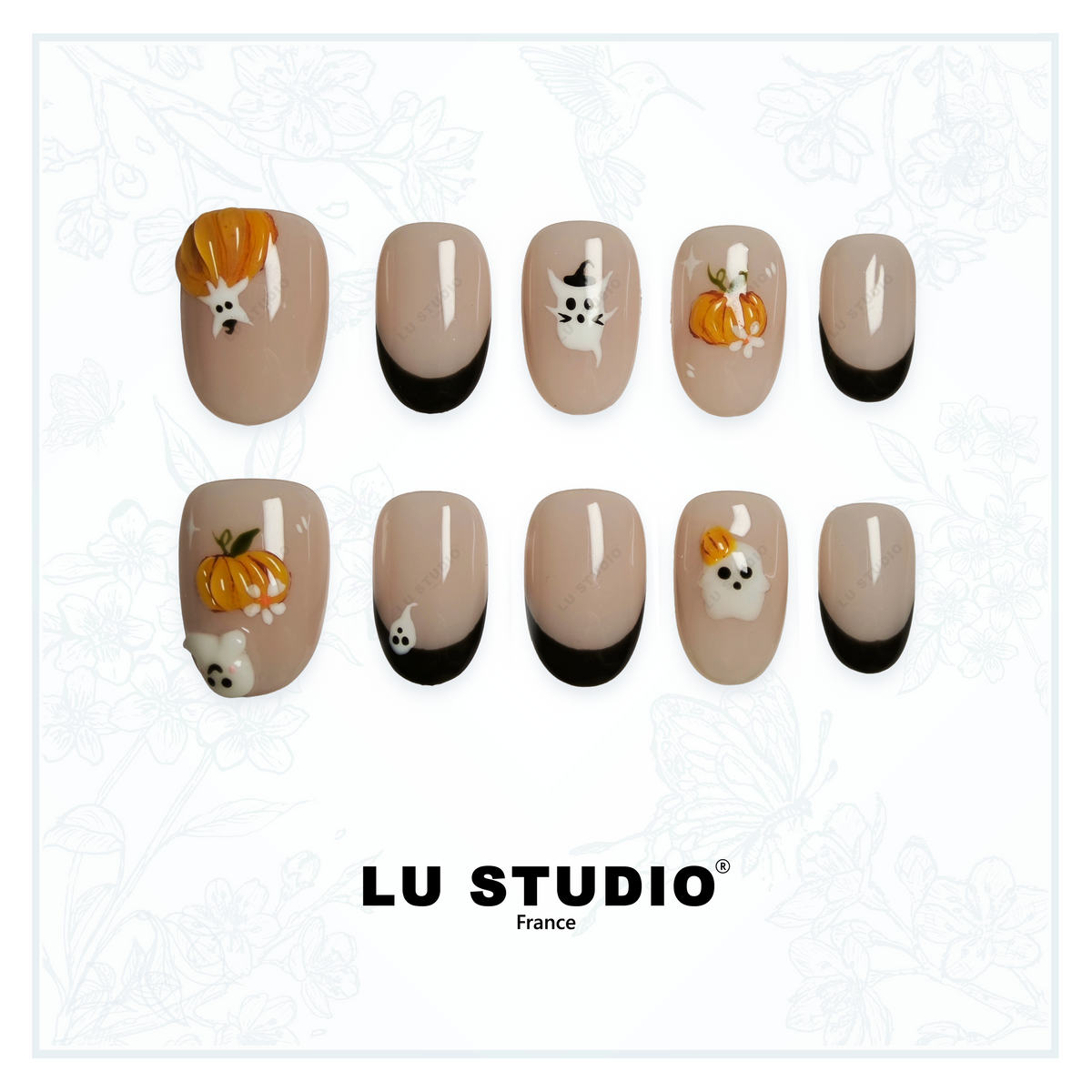 M109 - Les Petits Fantômes Farceurs | Faux-ongles réutilisables - Press on nails