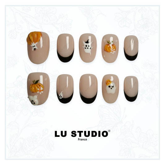 M109 - Les Petits Fantômes Farceurs | Faux-ongles réutilisables - Press on nails