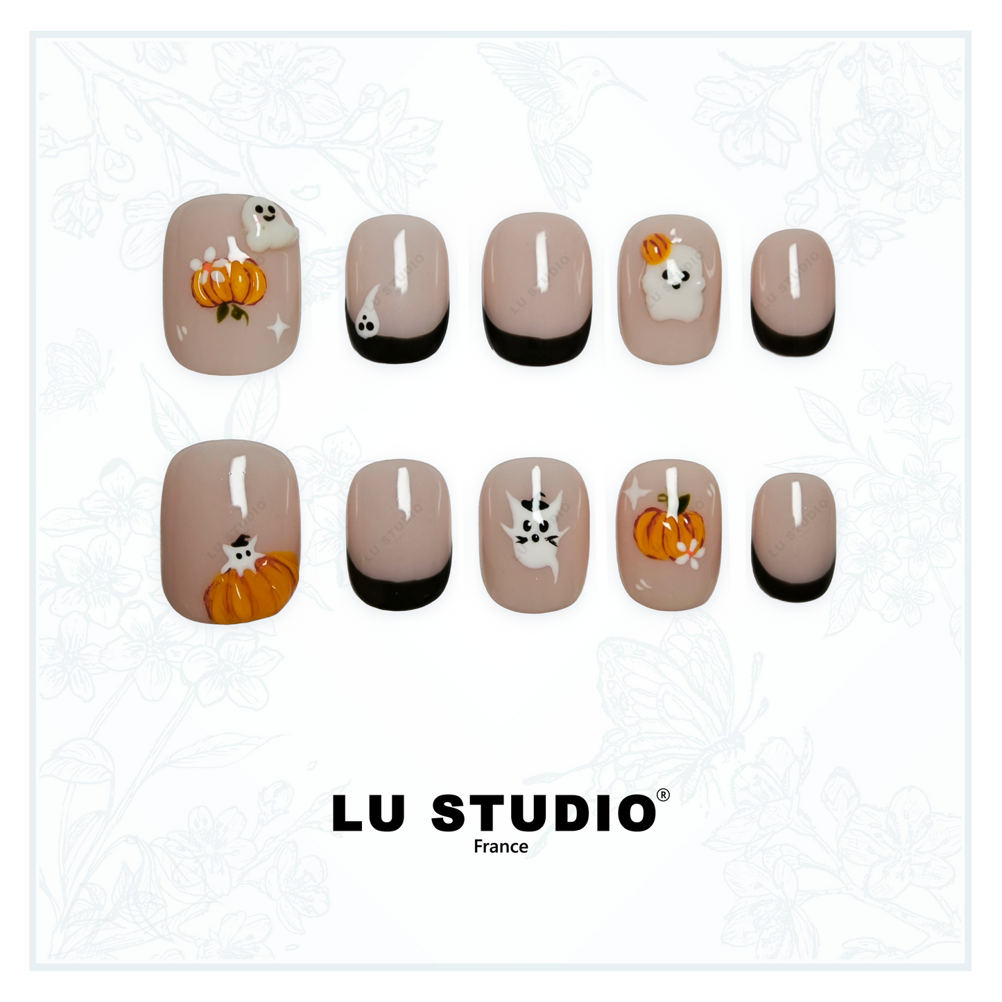 M109 - Les Petits Fantômes Farceurs  |  Faux-ongles réutilisables - Press on nails