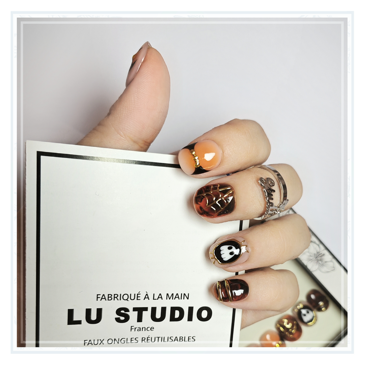 M110 - Le bal d'Halloween | Faux-ongles réutilisables - Press on nails