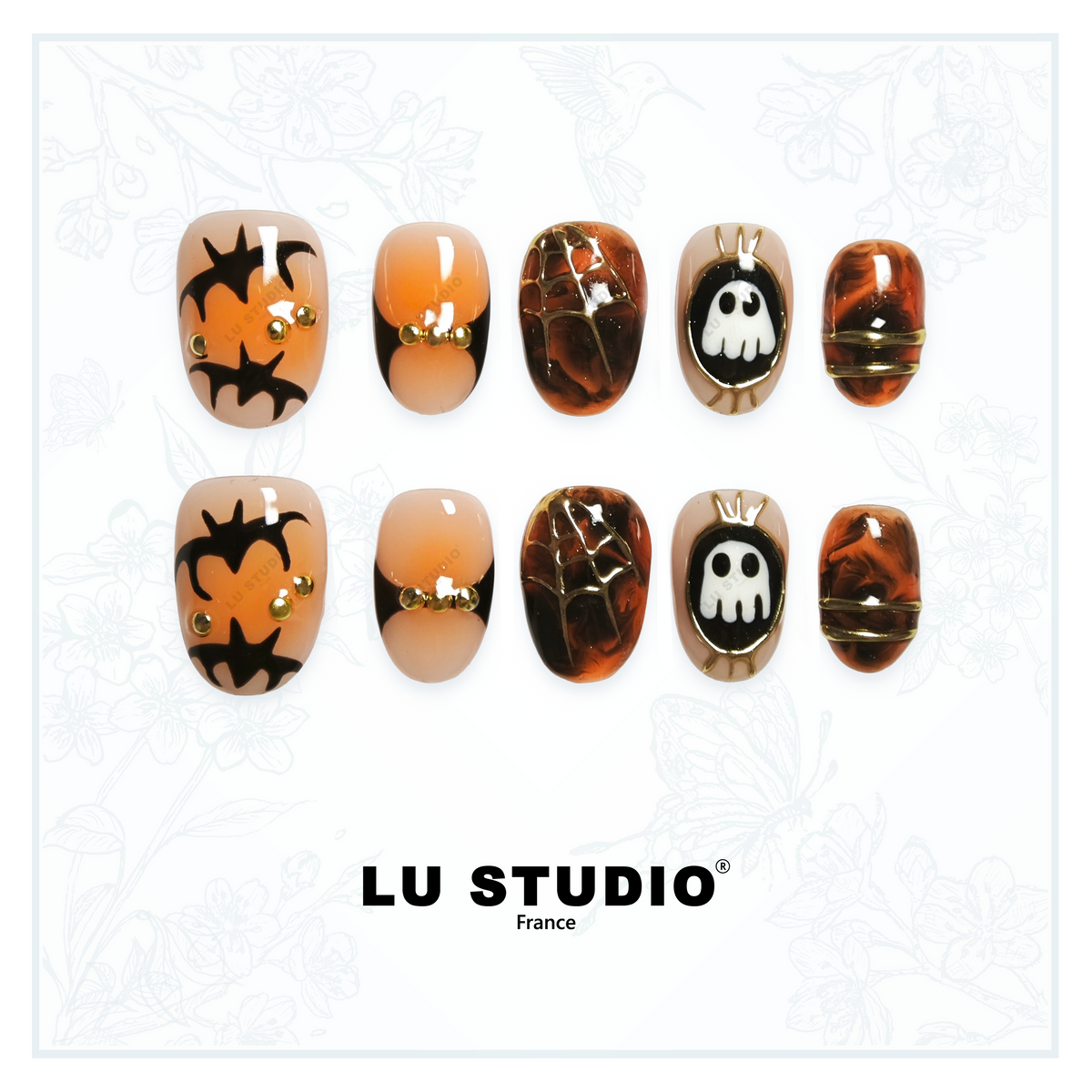 M110 - Le bal d'Halloween | Faux-ongles réutilisables - Press on nails