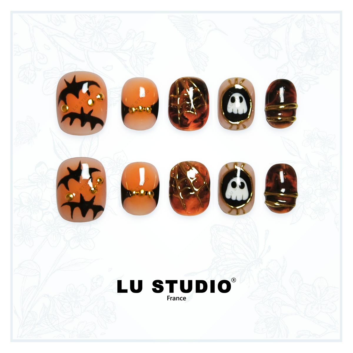 M110 - Le bal d'Halloween | Faux-ongles réutilisables - Press on nails