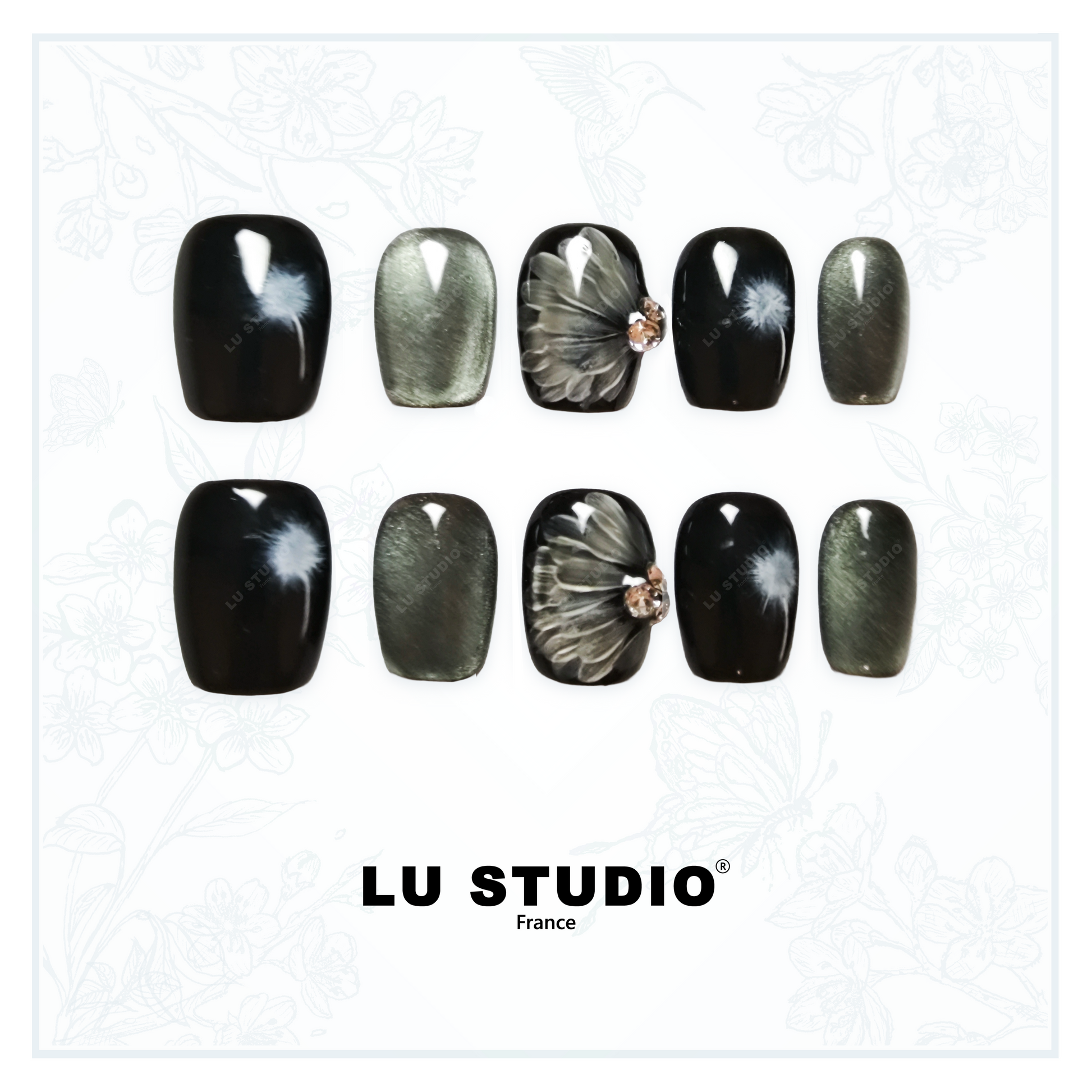 M117 - Brume Nocturne  |  Faux-ongles réutilisables - Press on nails