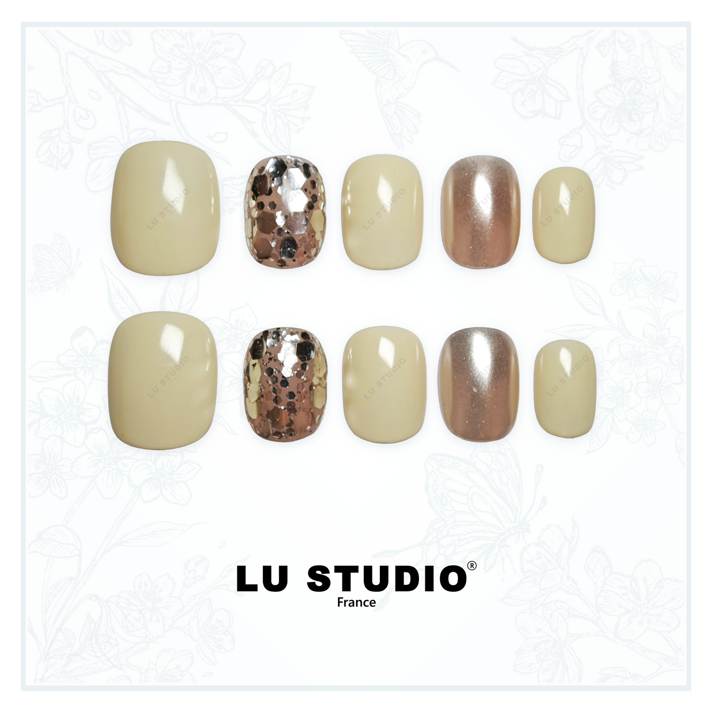 M119 - Porcelaine Eclatante  |  Faux-ongles réutilisables - Press on nails