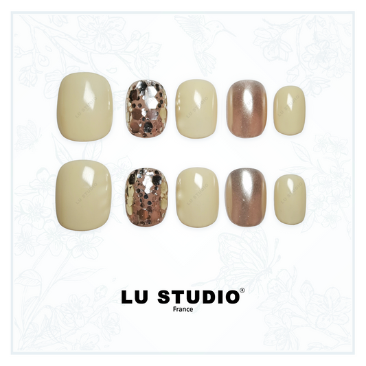 M119 - Porcelaine Eclatante  |  Faux-ongles réutilisables - Press on nails
