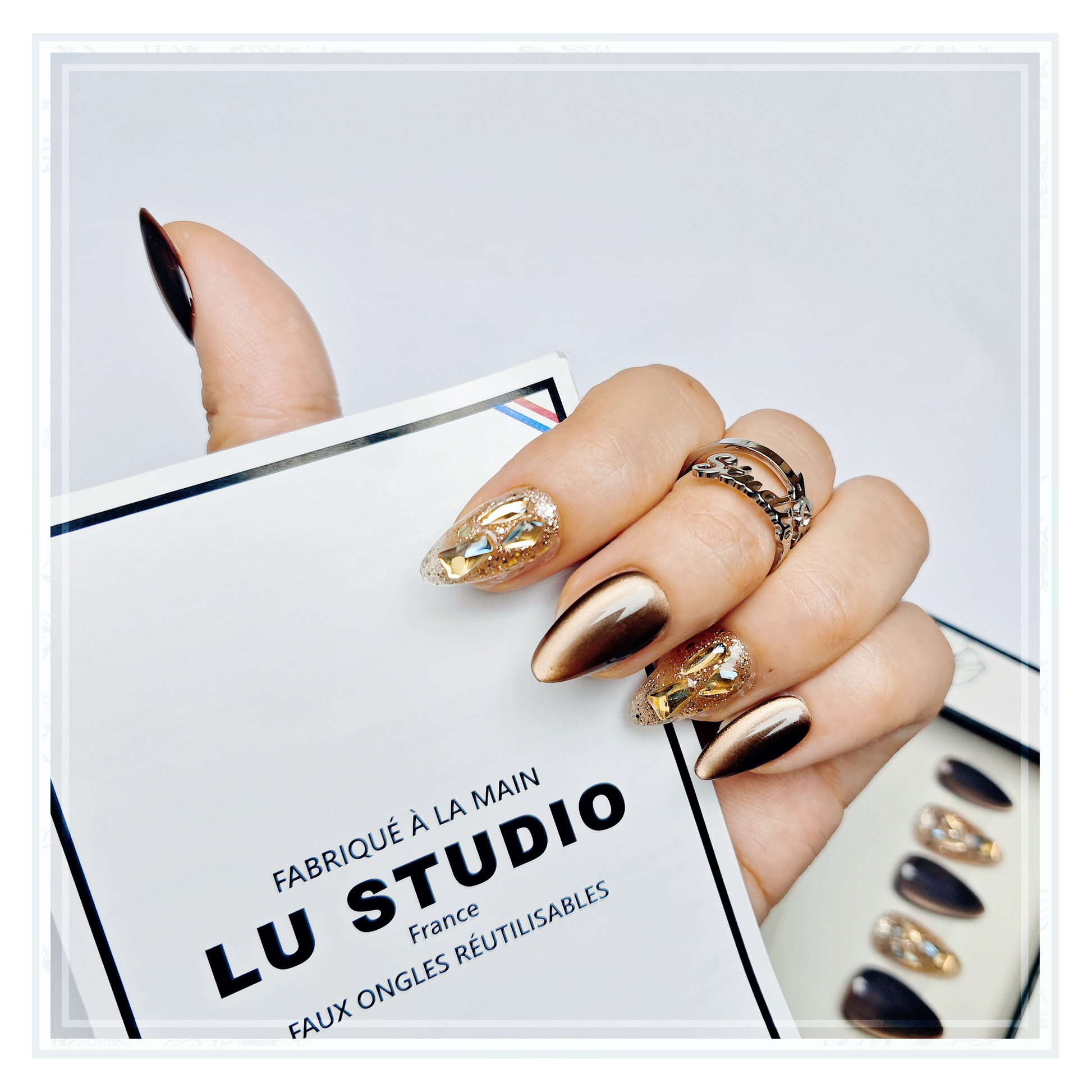 M12 - Mine d'Or  |  Faux-ongles réutilisables - Press on nails