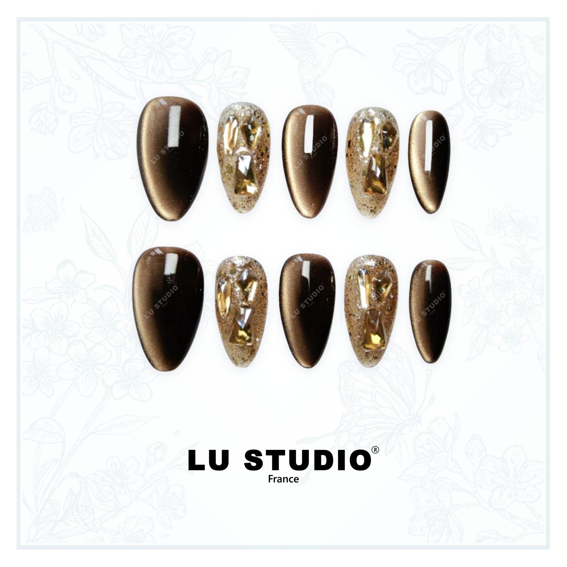 M12 - Mine d'Or  |  Faux-ongles réutilisables - Press on nails