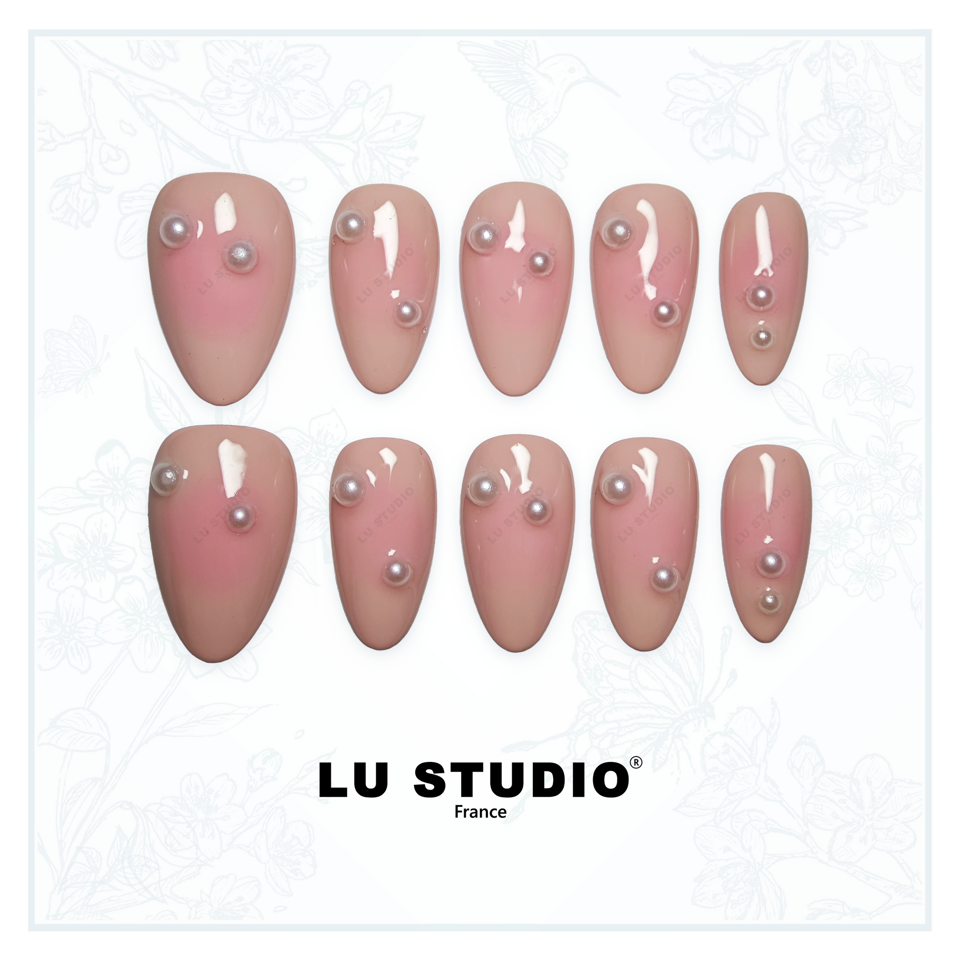 M120 - Douceur Perlée  |  Faux-ongles réutilisables - Press on nails