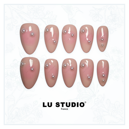 M120 - Douceur Perlée  |  Faux-ongles réutilisables - Press on nails