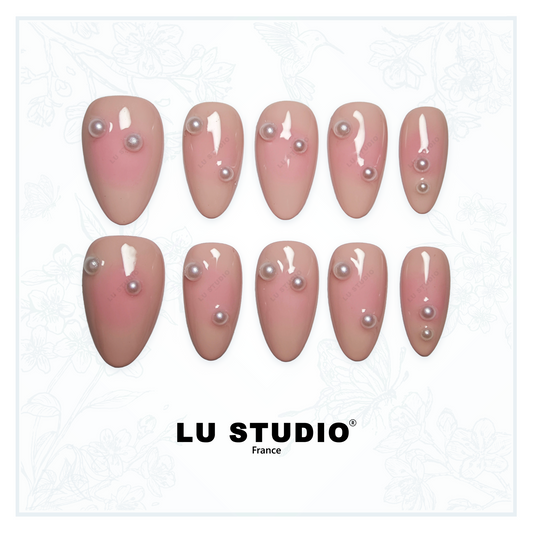 M120 - Douceur Perlée  |  Faux-ongles réutilisables - Press on nails