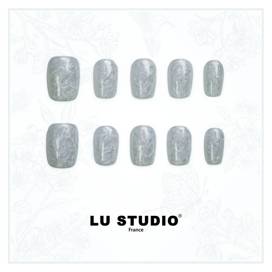 M129 - Voluté de Perle | Faux-ongles réutilisables - Press on nails