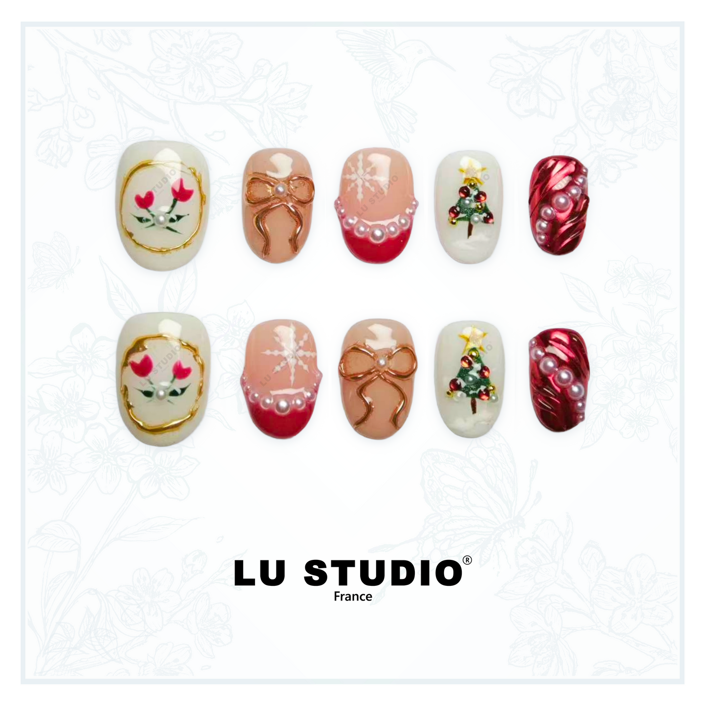 M130 - Douceur de Noël  |  Faux-ongles réutilisables - Press on nails