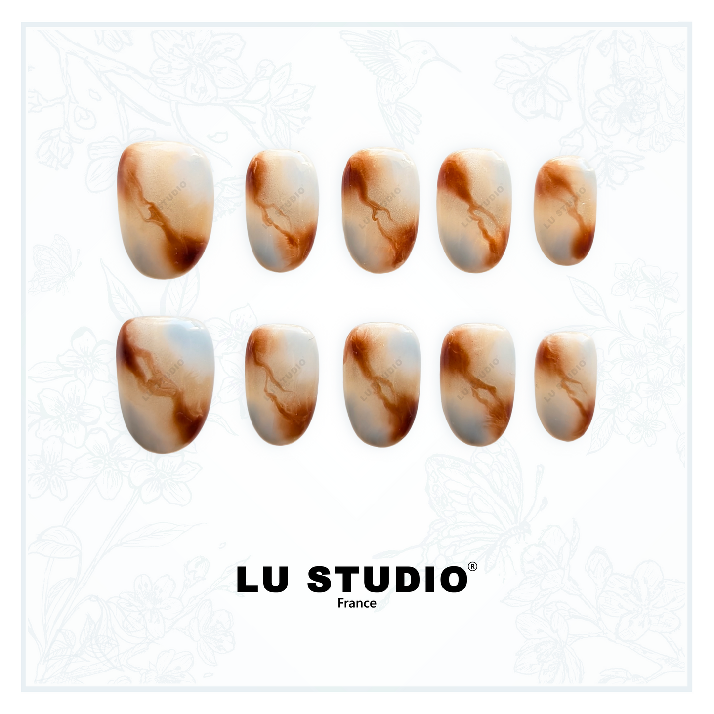 M136 - Reflet de marbre  |  Faux-ongles réutilisables - Press on nails