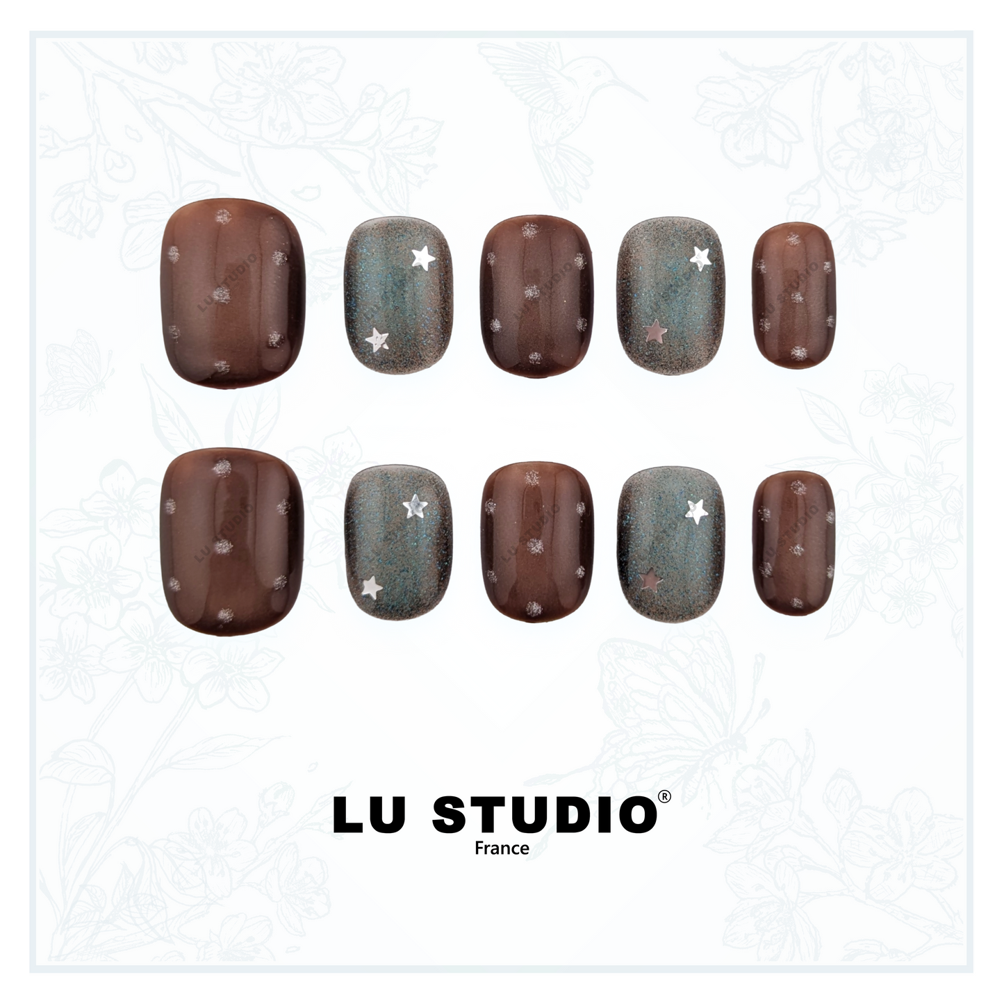 M141 - Nuit étoilée  |  Faux-ongles réutilisables - Press on nails