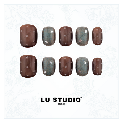 M141 - Nuit étoilée  |  Faux-ongles réutilisables - Press on nails