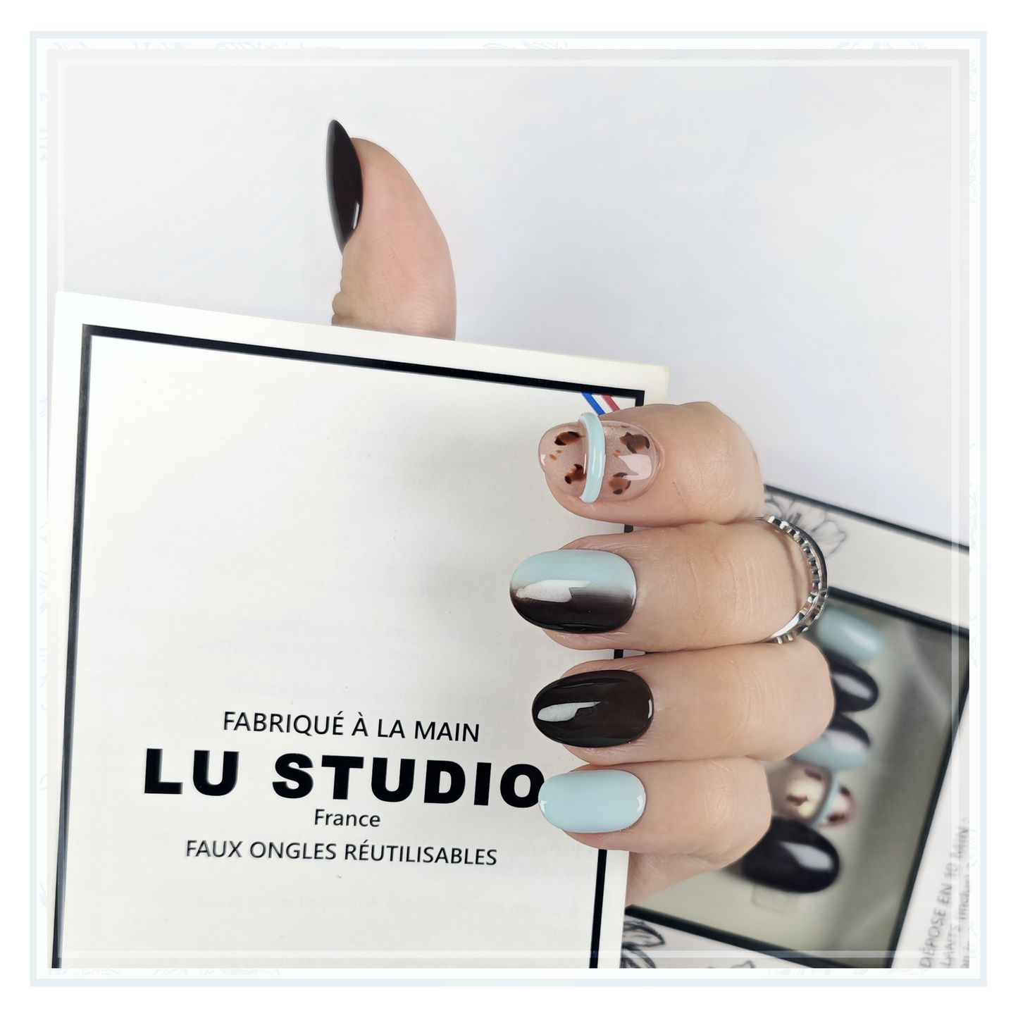 M142 - Velours Pastel  |  Faux-ongles réutilisables - Press on nails