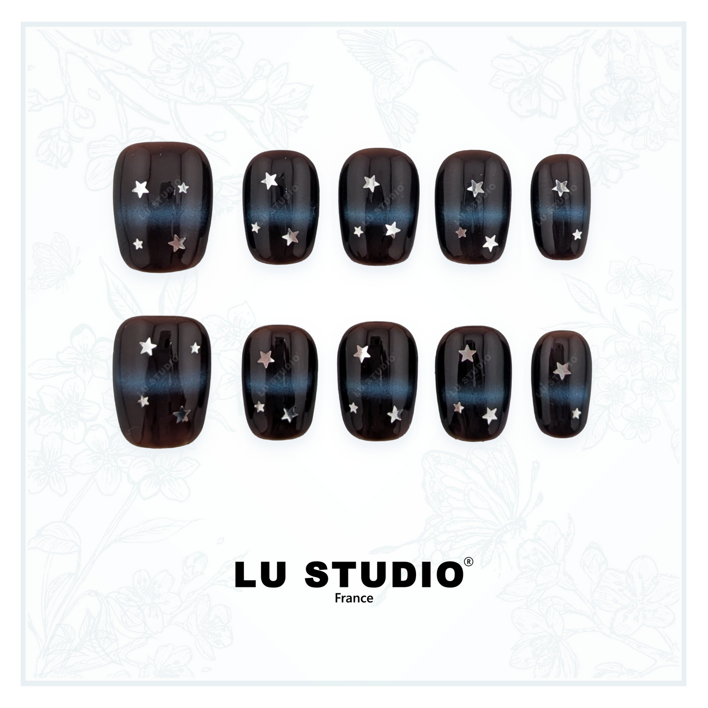 M144 - Ciel de minuit  |  Faux-ongles réutilisables - Press on nails