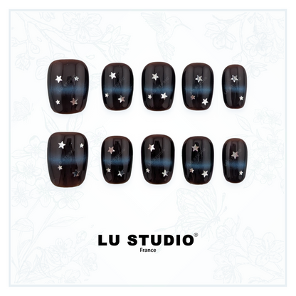 M144 - Ciel de minuit  |  Faux-ongles réutilisables - Press on nails