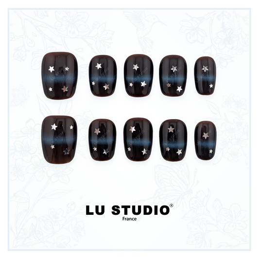 M144 - Ciel de minuit  |  Faux-ongles réutilisables - Press on nails