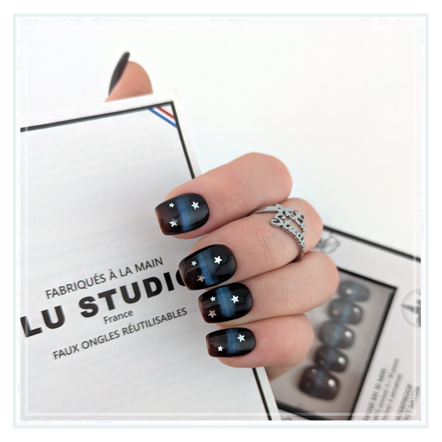 M144 - Ciel de minuit  |  Faux-ongles réutilisables - Press on nails