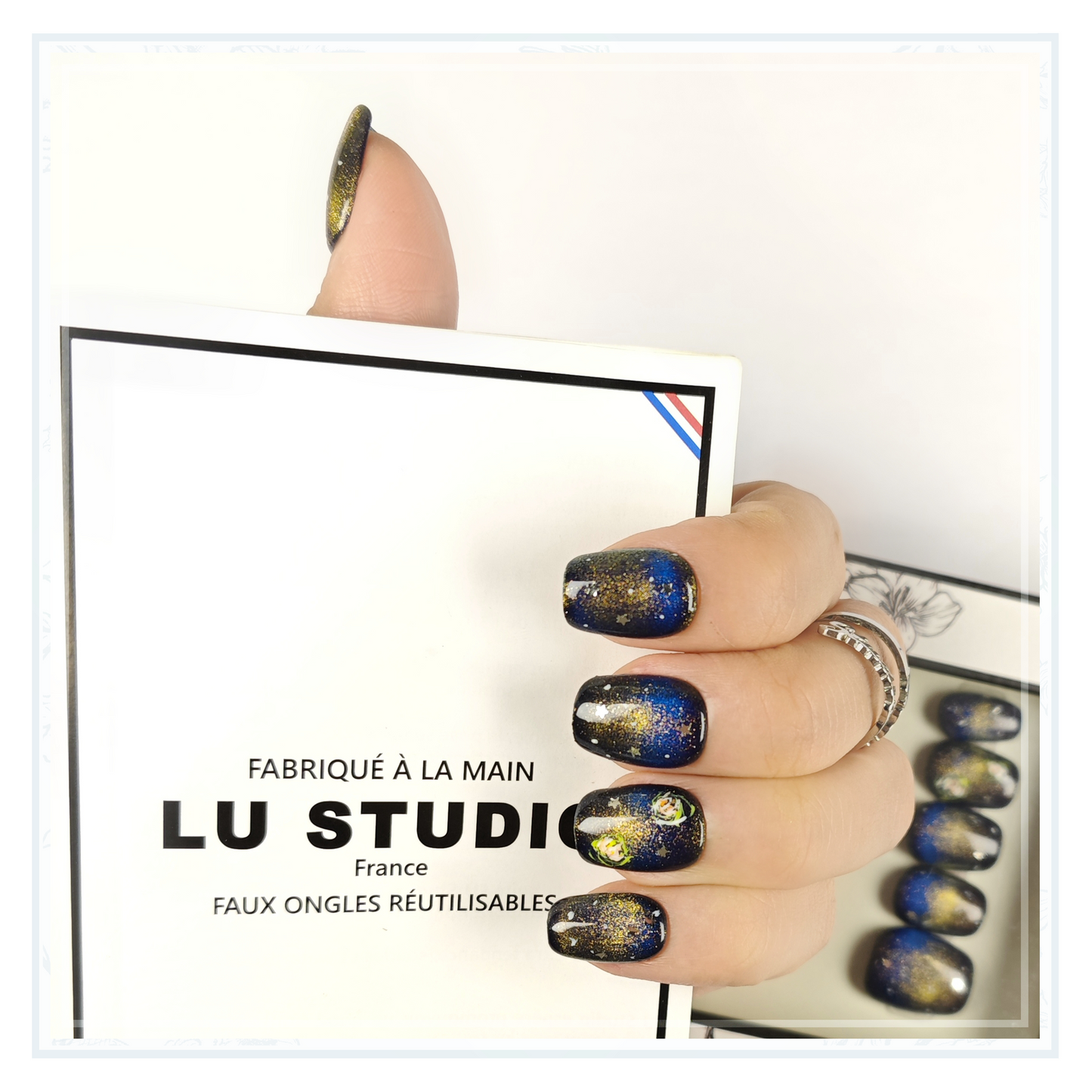 M145 - Nuit intense  |  Faux-ongles réutilisables - Press on nails