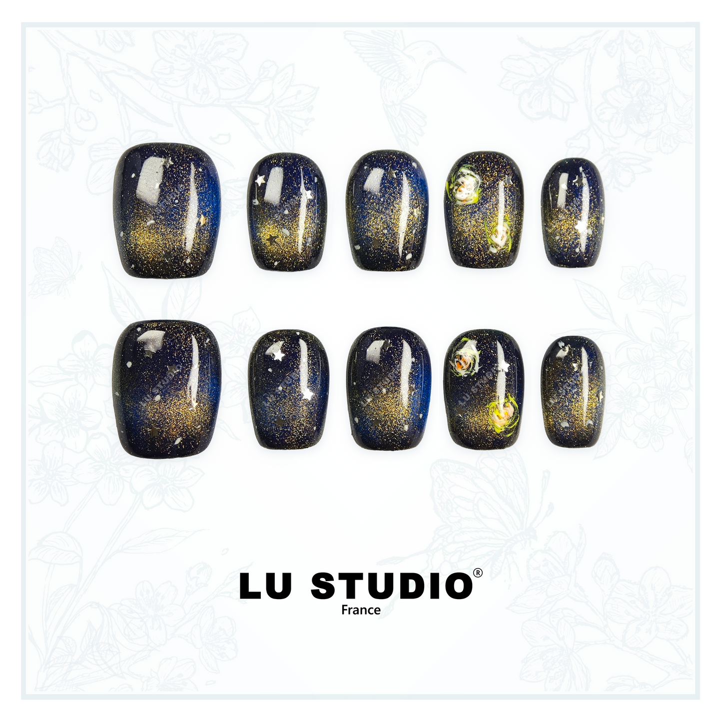 M145 - Nuit intense  |  Faux-ongles réutilisables - Press on nails