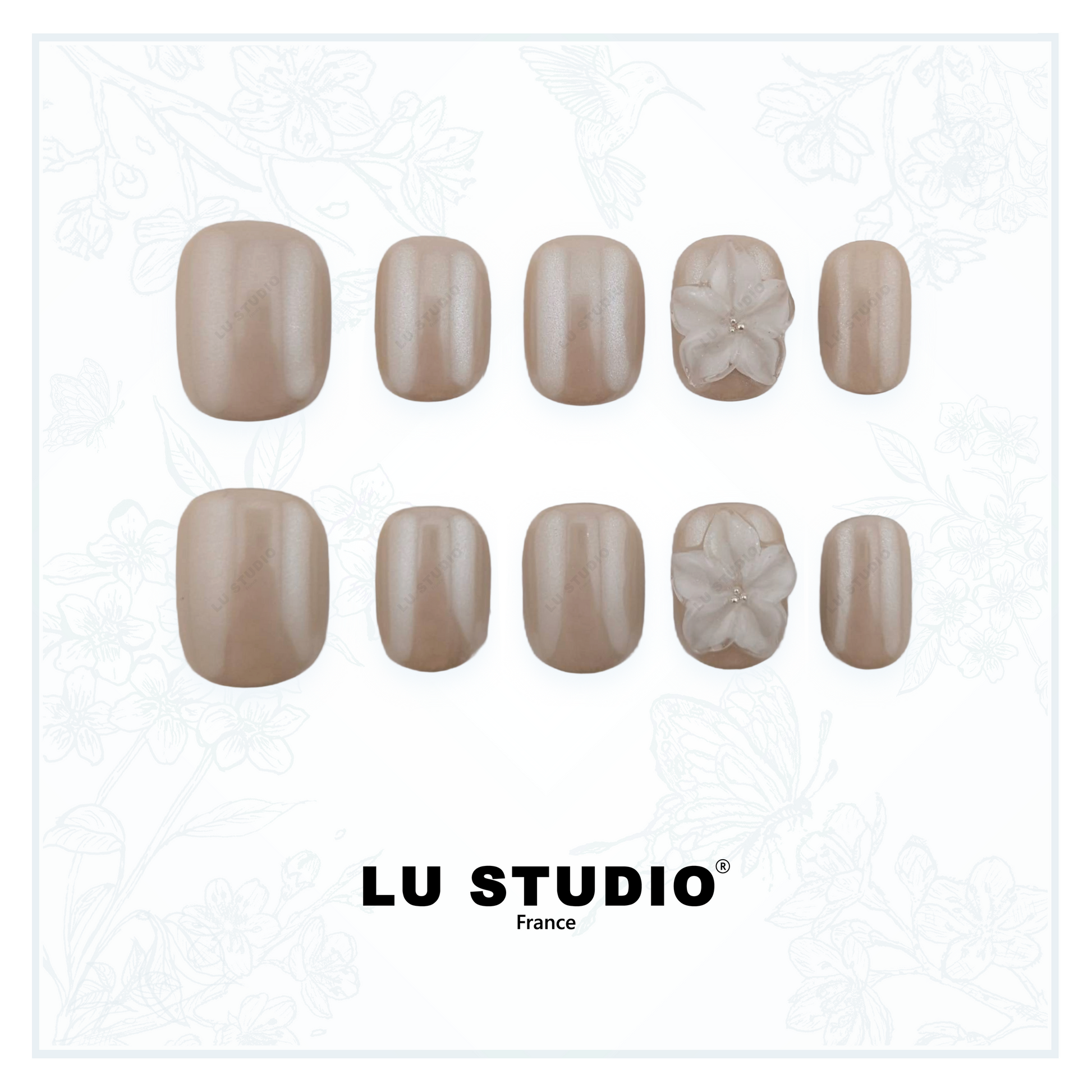 M147 - Douceur de Crème   |  Faux-ongles réutilisables - Press on nails