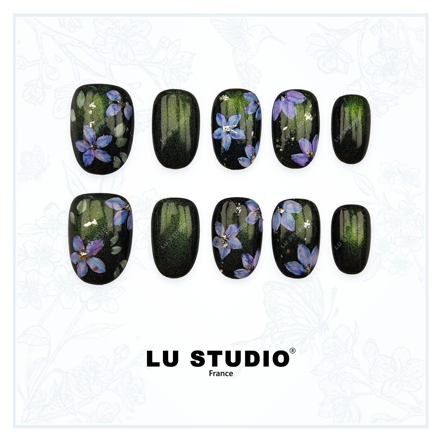 M149 - Jardin d'hiver  |  Faux-ongles réutilisables - Press on nails